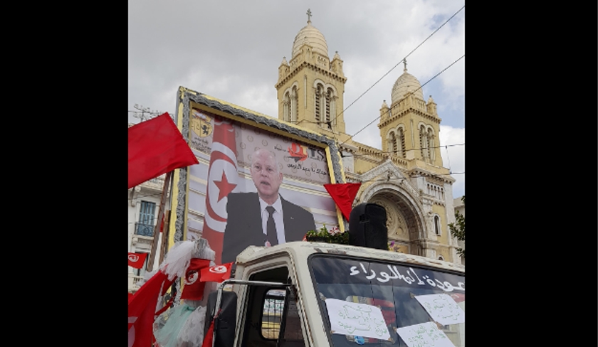L'ambassade de France en Tunisie a-t-elle affich le portrait de Kas Saed ?